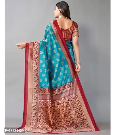 Stylish Art Silk  Saree with Blouse piece For Women-thumb2