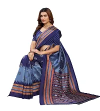 Stylish Navy Blue Art Silk Saree With Blouse Piece For Women-thumb2