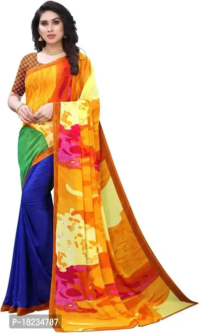 Stylish Georgette  Saree with Blouse piece For Women