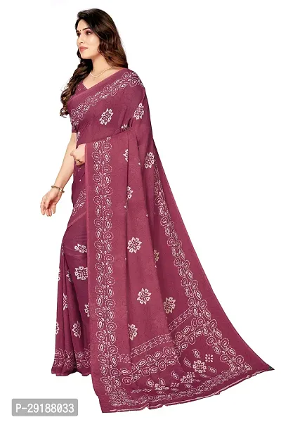 Stylish Purple Georgette Saree With Blouse Piece For Women-thumb3