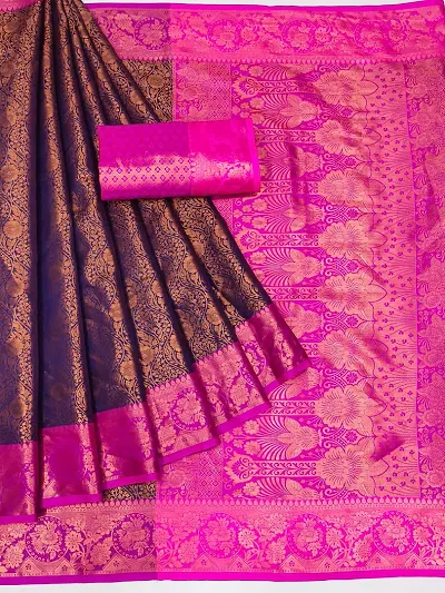 Attractive Organza Saree with Blouse piece 