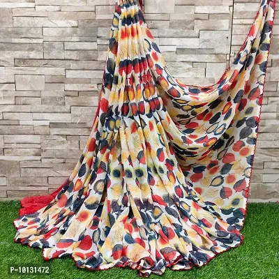 Trendy Georgette Printed Saree With Blouse Piece For Women