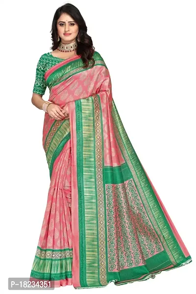 Stylish Art Silk  Saree with Blouse piece For Women