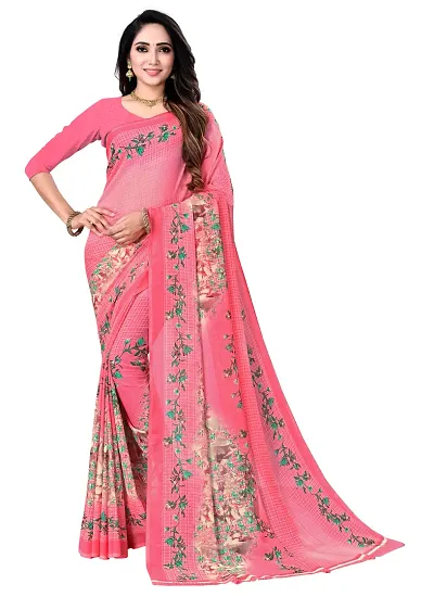 Trendy Georgette Saree With Blouse Piece For Women