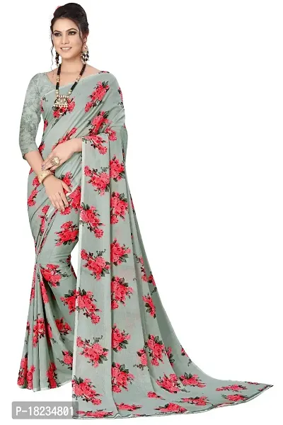 Stylish Georgette  Saree with Blouse piece For Women-thumb0