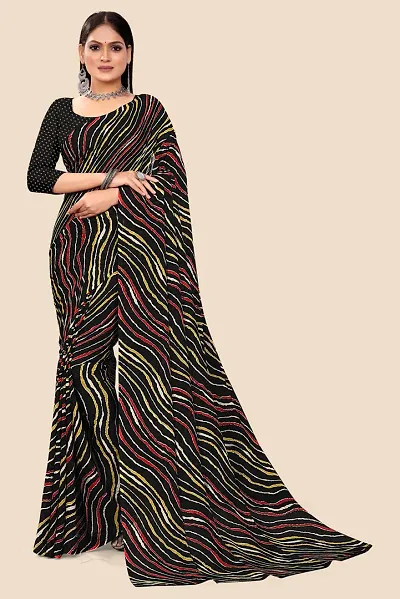 Stylish Women Georgette Saree with Blouse piece