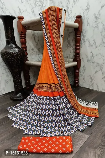 Trendy Georgette Printed Saree With Blouse Piece For Women-thumb0