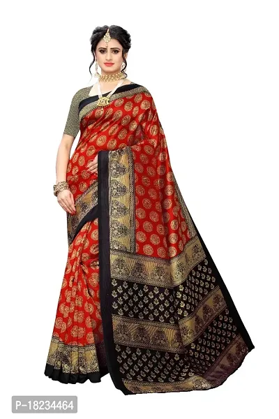 Stylish Art Silk  Saree with Blouse piece For Women-thumb0