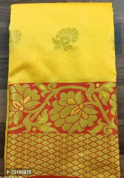 Stylish Yellow Art Silk Saree With Blouse Piece For Women