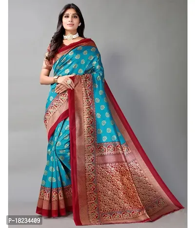 Stylish Art Silk  Saree with Blouse piece For Women-thumb0