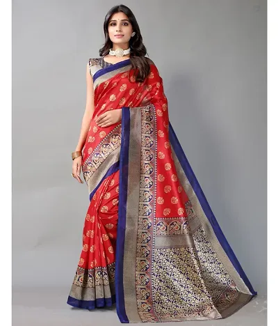 Spacekart Women's Mysore Silk Saree with Unstitched Blouse Piece