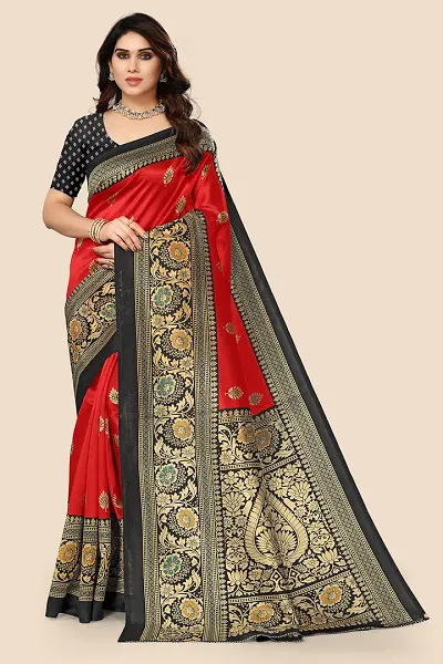 Alluring Art Silk Saree with Blouse piece