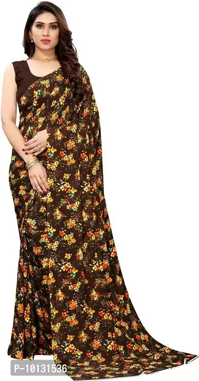 Trendy Georgette Printed Saree With Blouse Piece For Women