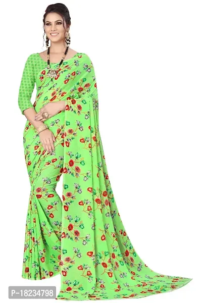 Stylish Georgette  Saree with Blouse piece For Women-thumb0