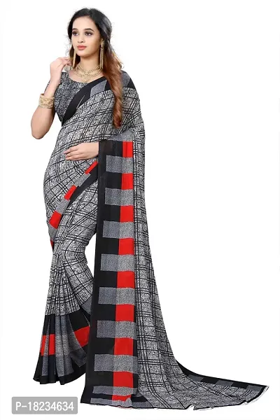 Stylish Georgette  Saree with Blouse piece For Women-thumb0