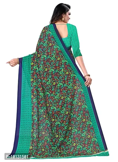 Trendy Georgette Printed Saree With Blouse Piece For Women-thumb2