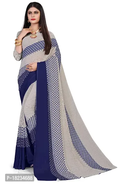 Stylish Georgette  Saree with Blouse piece For Women-thumb0