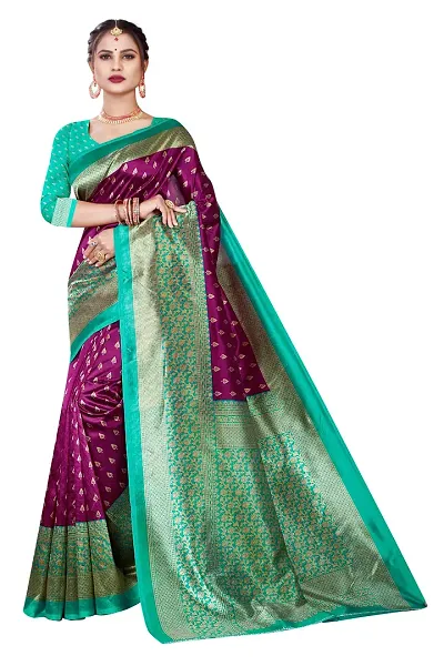 Attractive Art Silk Saree with Blouse piece 