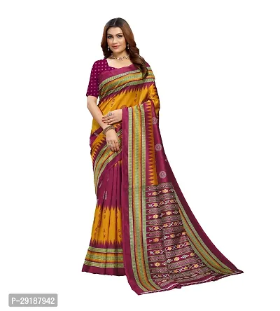 Stylish Maroon Art Silk Saree With Blouse Piece For Women