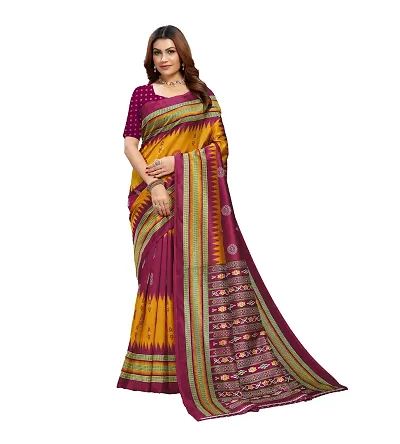 Beautiful Art Silk Saree With Blouse Piece For Women