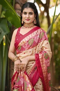 Stylish Beige Art Silk Saree With Blouse Piece For Women-thumb2