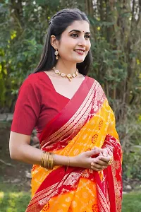 Stylish Mustard Kota Doria Saree With Blouse Piece For Women-thumb3