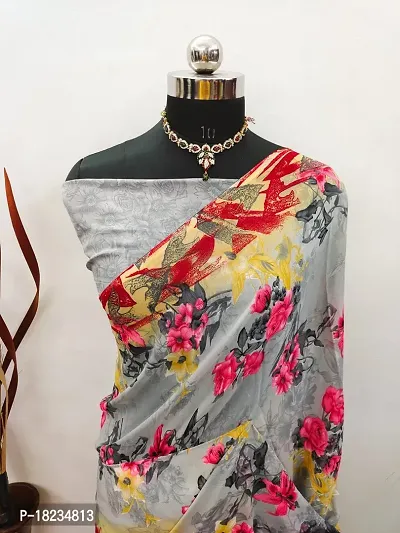 Stylish Georgette  Saree with Blouse piece For Women