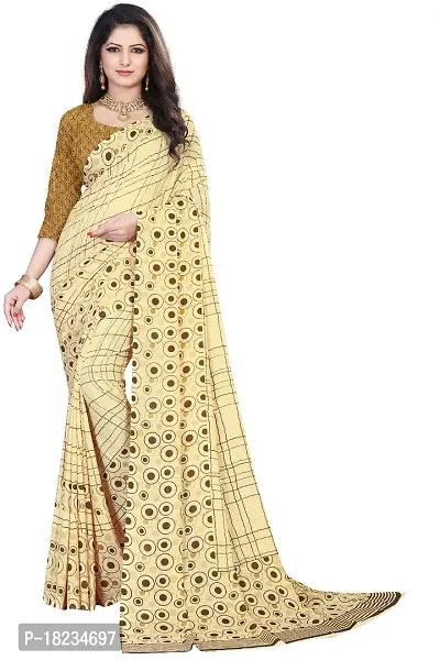 Stylish Georgette  Saree with Blouse piece For Women-thumb0