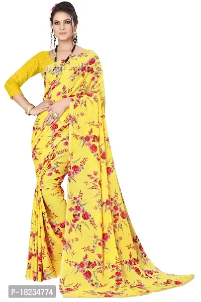 Stylish Georgette  Saree with Blouse piece For Women