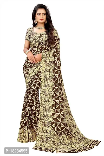 Stylish Georgette  Saree with Blouse piece For Women-thumb0