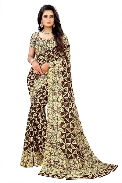 Stylish Georgette Saree with Blouse piece For Women