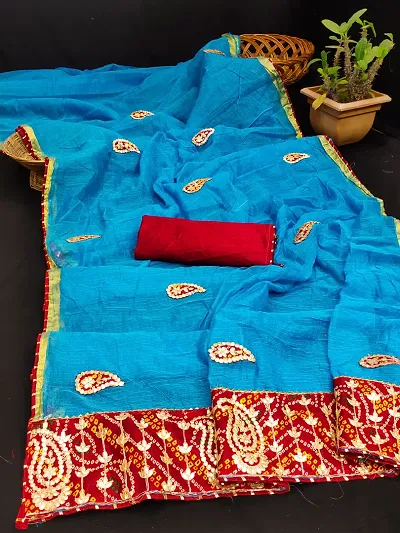 Alluring Kota Doria Woven Design Saree with Blouse piece