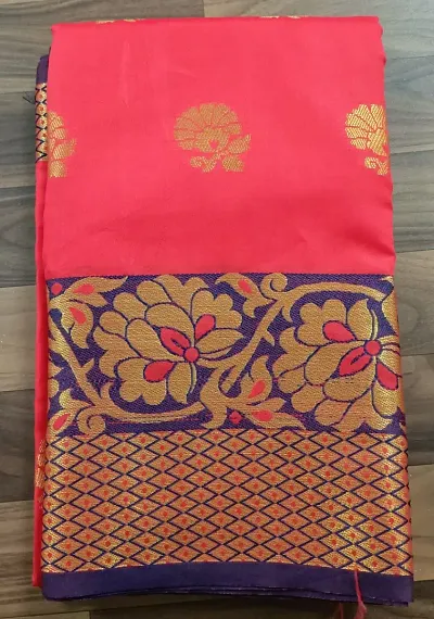 Must Have Art Silk Saree with Blouse piece 