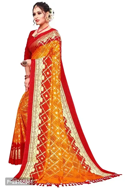 Stylish Mustard Polycotton Saree With Blouse Piece For Women-thumb3