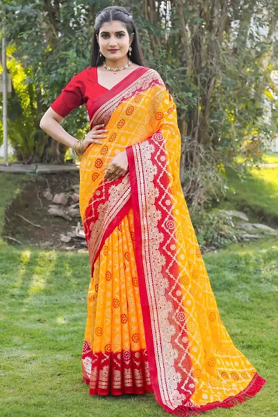 Stylish Kota Doria Saree With Blouse Piece For Women