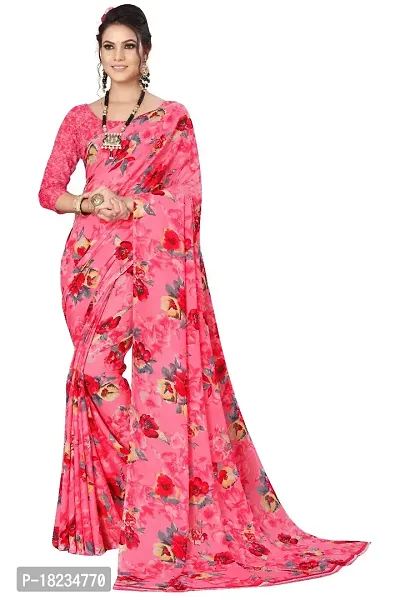 Stylish Georgette  Saree with Blouse piece For Women