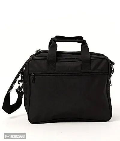 Walletsnbags Men's Mid Rib Design Black Messenger Bag-thumb0