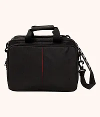 Walletsnbags Men's Mid Rib Design Black Messenger Bag-thumb1