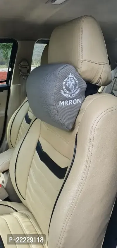 MRRON VELARR Series Memory Foam Head Rest Cushion For Car or Office Chair- Neck Pillow Designed Ergonomically For Extra Neck Support (GREY, )