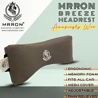 MRRON BREEZZ Series memory foam Neck / Headrest Rest  Shoulder Support For Car or Office Chair- Neck Pillow Kit Designed Ergonomically For Extra Neck Support with Adjustable Strap (GREY, 1)-thumb4