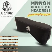 MRRON BREEZZ Series memory foam Neck / Headrest Rest  Shoulder Support For Car or Office Chair- Neck Pillow Kit Designed Ergonomically For Extra Neck Support with Adjustable Strap (Black, 1)-thumb2