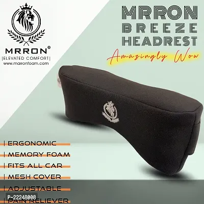 MRRON BREEZZ Series memory foam Neck / Headrest Rest  Shoulder Support For Car or Office Chair- Neck Pillow Kit Designed Ergonomically For Extra Neck Support with Adjustable Strap (Black, 1)-thumb3