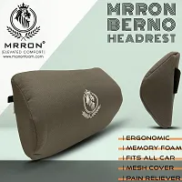 MRRON BERNO Series Memory Foam Neck/Headrest Rest  Shoulder Support for Car or Office Chair- Neck Pillow Extra Neck Support (Pack of 1, GREY)-thumb4