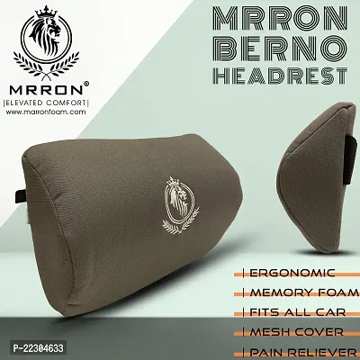 MRRON BERNO Series Memory Foam Neck/Headrest Rest  Shoulder Support for Car or Office Chair- Neck Pillow Extra Neck Support (Pack of 1, GREY)-thumb5