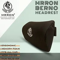 MRRON BERNO Series Memory Foam Neck/Headrest Rest  Shoulder Support for Car or Office Chair- Neck Pillow Extra Neck Support (Pack of 1, Black)-thumb1