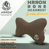 MRRON BONE Series Memory Foam Detachable Neck / Headrest Rest  Shoulder Support for Car or Office Chair- Neck Pillow 360 Degree Adjustable (Pack of 1) (Saver, GREY)-thumb2