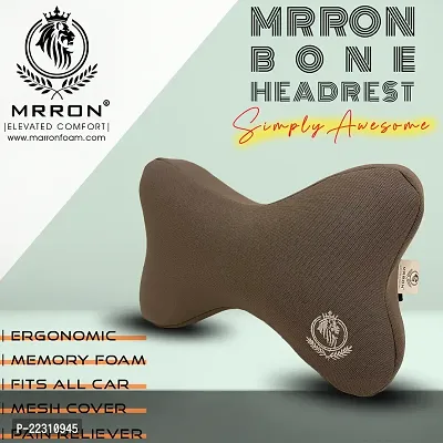 MRRON BONE Series Memory Foam Detachable Neck / Headrest Rest  Shoulder Support for Car or Office Chair- Neck Pillow 360 Degree Adjustable (Pack of 1) (Saver, GREY)-thumb3