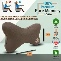 MRRON BONE Series Memory Foam Detachable Neck / Headrest Rest  Shoulder Support for Car or Office Chair- Neck Pillow 360 Degree Adjustable (Pack of 1) (Saver, GREY)-thumb4