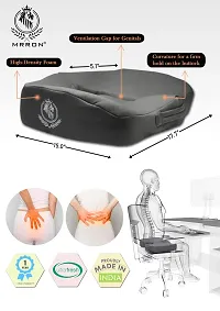 Mrron Car Seat LUMBER  And COCCYX Pillow Kit Memory Foam Back Support And Siting Cushion Ergonomic Adjust Sitting Position Relief Pain for Car or office chair (GREY)-thumb4