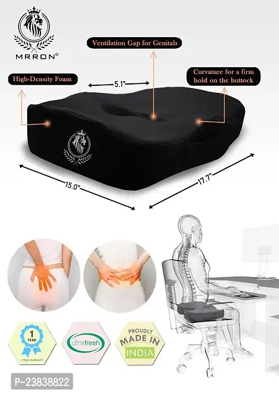 MrrMrron Car Seat EXEMPHLAR  And COCCYX Pillow Kit Memory Foam Back Support And Siting Cushion Ergonomic Adjust Sitting Position Relief Pain for Car or office chair (black)-thumb4